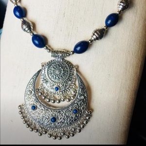 Moroccan Style Necklace - Blue 💙 Howlite & Silver